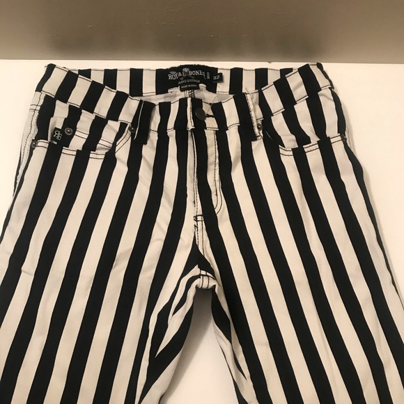 ROYAL BONES STRIPPED DENIM SKINNY JEANS SIZE 32 - Picture 4 of 7